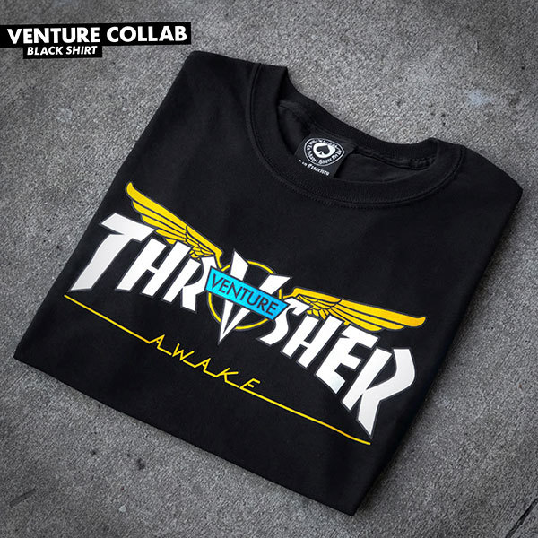 Thrasher Magazine (スラッシャー マガジン) US Tシャツ Venture Collab T-Shirt Black スケボー SKATE SK8_画像3