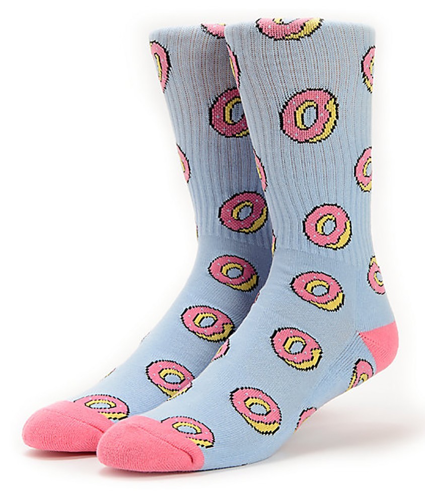 Odd Future (オッドフューチャー) ソックス 靴下 Donut Allover Crew Socks Blue×Pink スケボー SKATE SK8 スケートボード HIPHOP_画像1