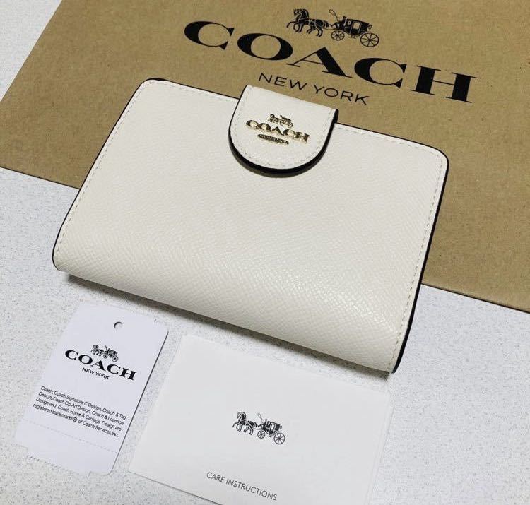 COACH コーチ 6390 財布 二つ折り財布 ミディアムウォレット 白