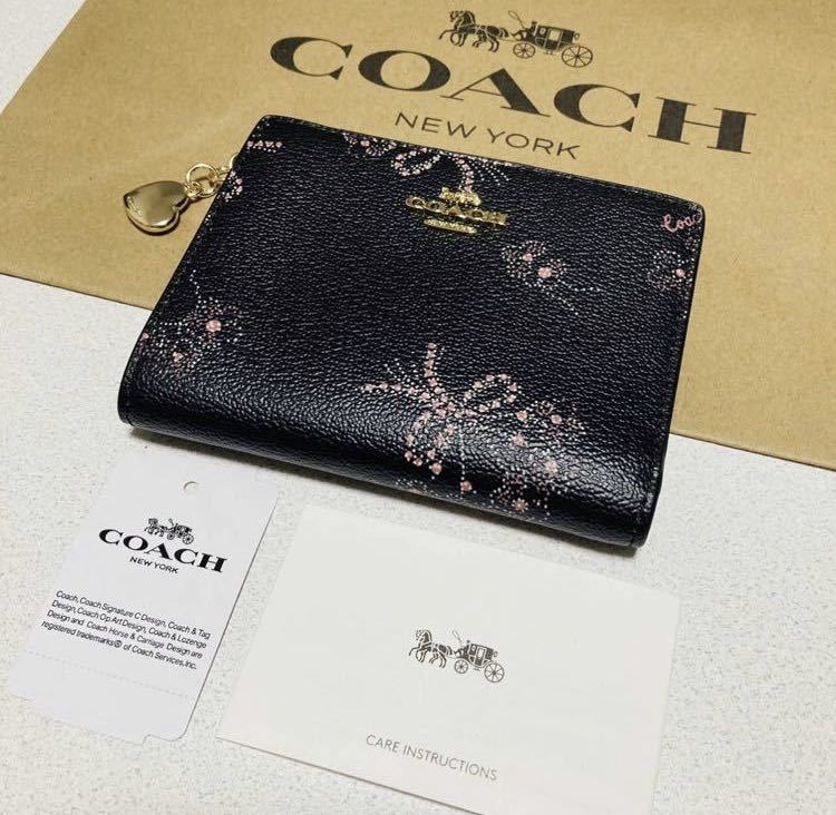 COACH コーチ F76880 二つ折り財布 ブーケプリント スナップカード