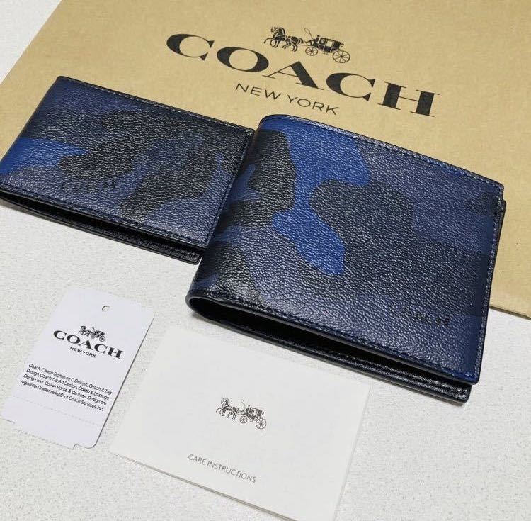 ☆COACH コーチ 22531 二つ折り財布 迷彩 カモフラージュ カードケース