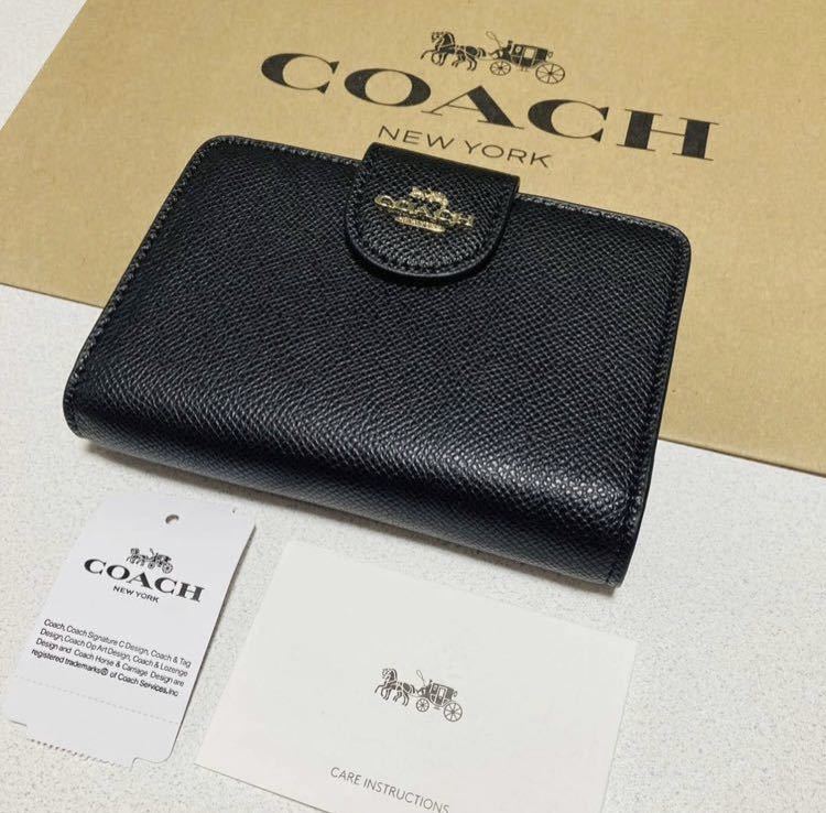 ☆COACH コーチ 6390 財布 二つ折り財布 ミディアムウォレット 黒