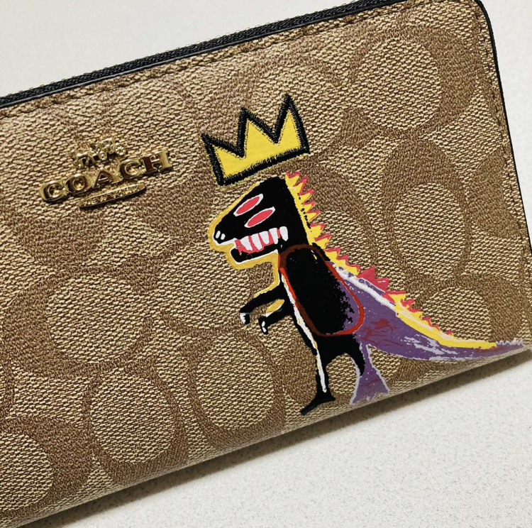 ☆ COACH コーチxバスキア限定コラボ 長財布 5615 レキシー ダイナソー