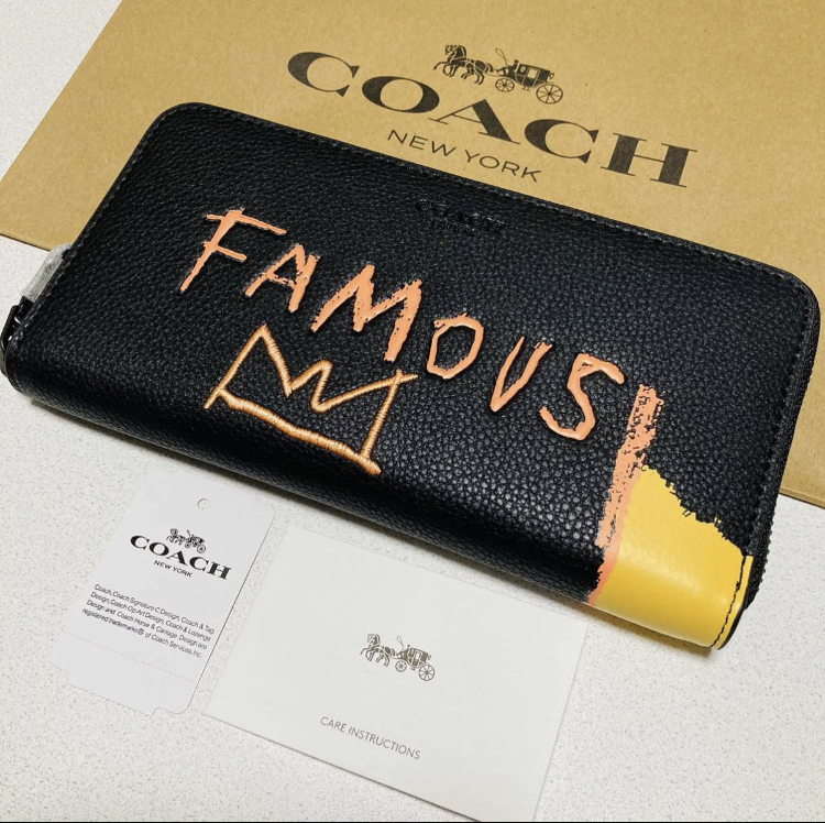 ☆ COACH コーチxバスキア限定コラボ 長財布 5447 FAMOUS 黒 ブラック