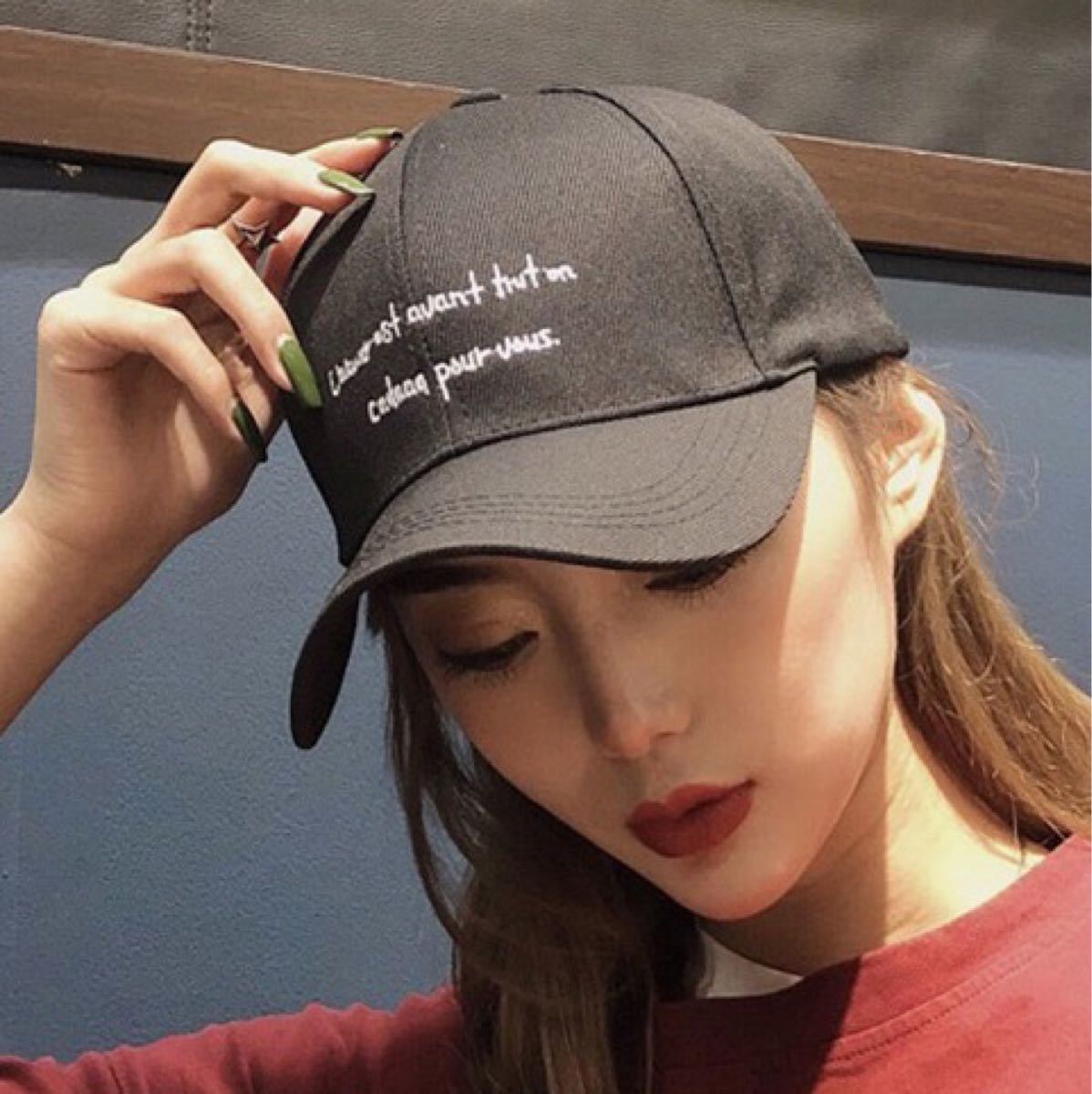 帽子 ストリート ユニセックス 韓国 飾り キャップ 黒 通販