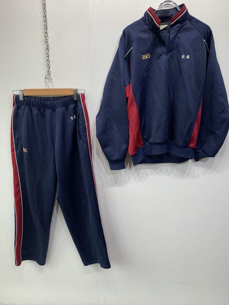 XO 紺×白 高校 6016 アシックス ジャージ 上下セット 体操着 XO 紺×白 高校 6016 アシックス ジャージ 上下セット 体操着
