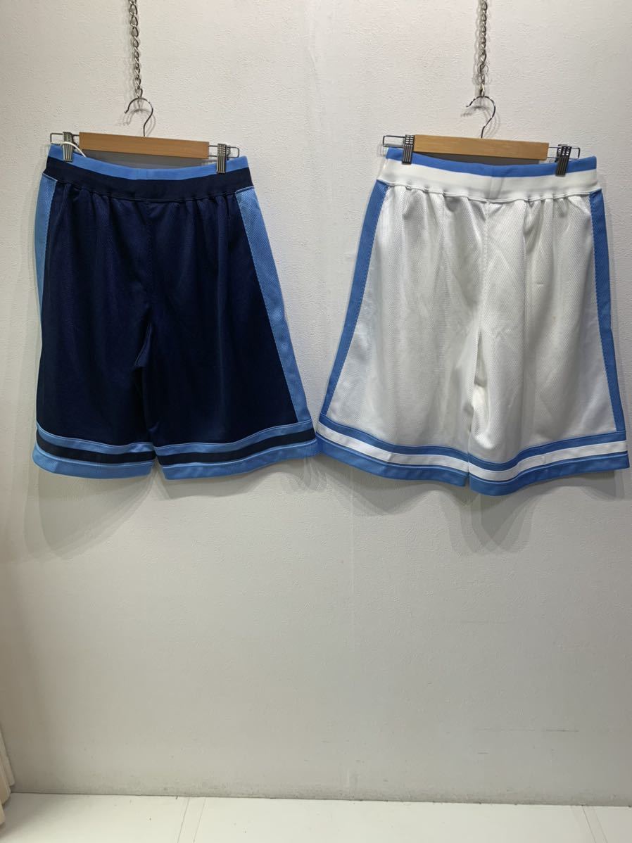 asics/アシックス スポーツ パンツ　2枚セット　XOサイズ　バスケ　白/ホワイト 　青／ブルー　部活　K1985 短パン_画像2