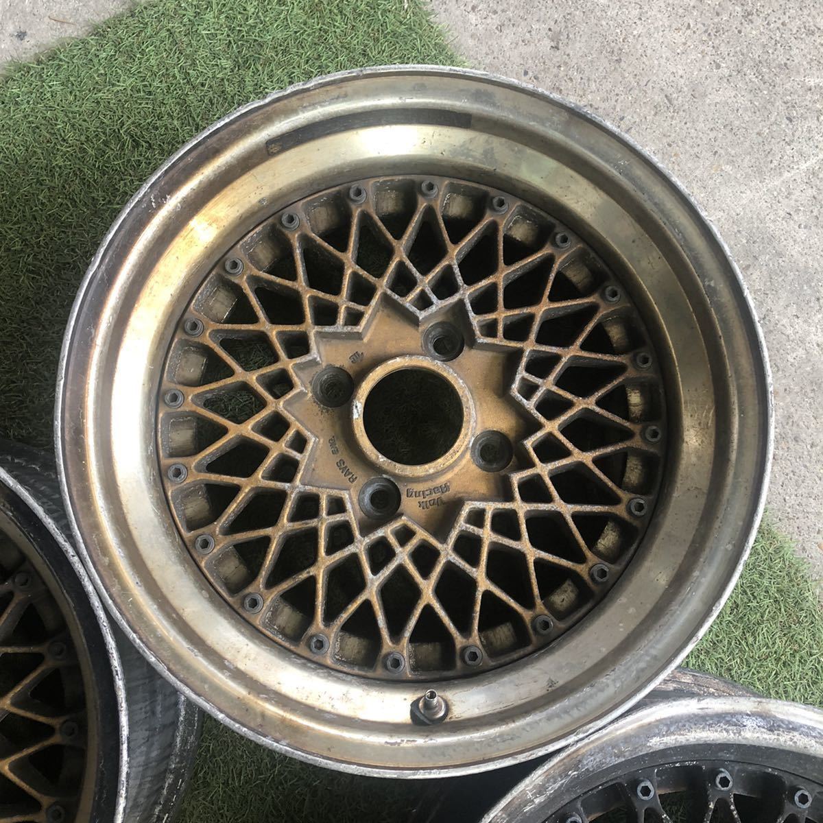 【57320613】★中古ジャンク品★旧車 深リム RAYS VOLK Racing 7.0J×15 ET 15 / 7.5J×15 ET 7 PCD114.3 4穴 ハブ径73 アルミホイール4本_画像3