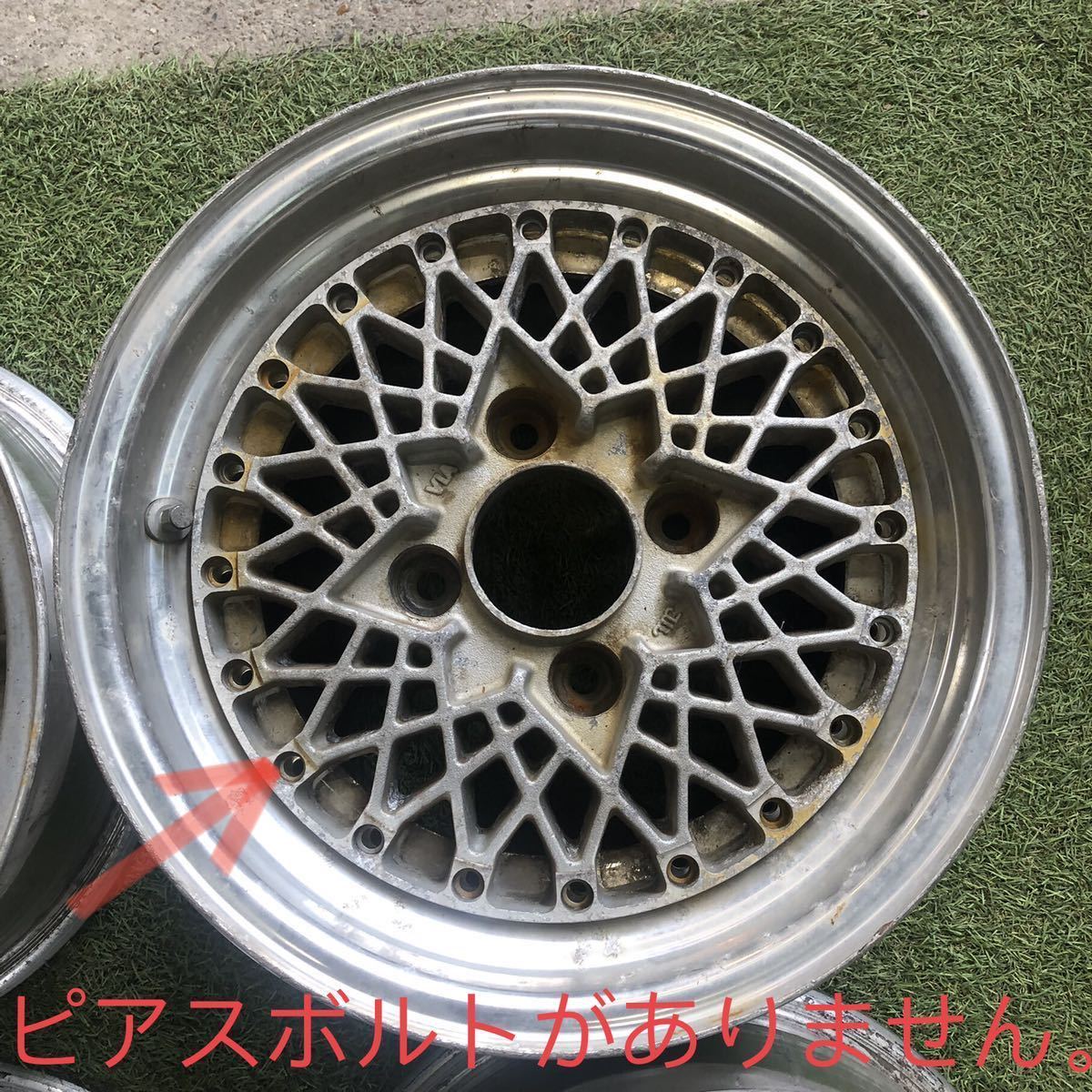 【57670617】★中古ジャンク品★旧車 深リム 14インチ IMPUL PRO-MESH 6.5-JJ×14 ET11 PCD114.3-4穴 ハブ径73 アルミホイール4本_画像3