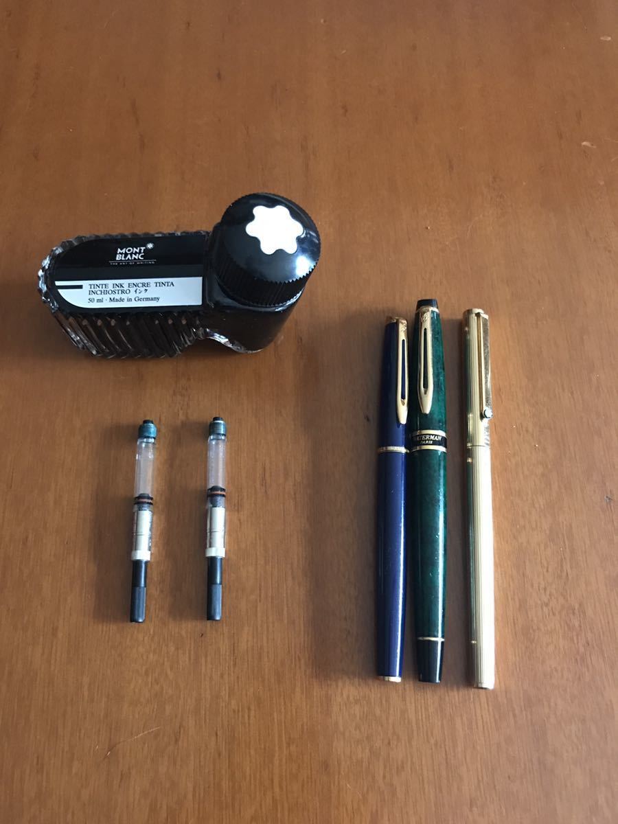 万年筆MONTBLANC 1本waterman２本インク付　ユーズド　　レダパ520円発送_画像1