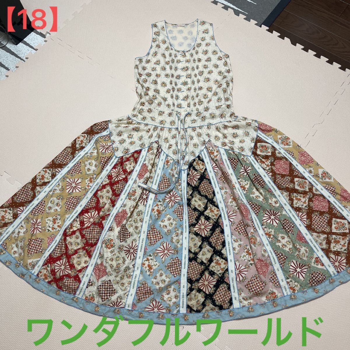 18】ワンダフルワールド☆大人気パッチワーク・花柄ノースリーブ