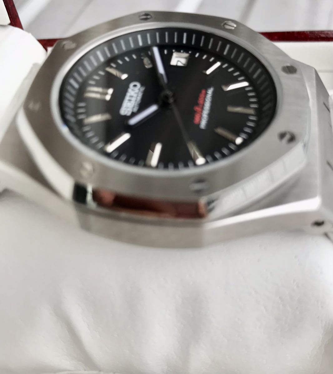 即決 送料無料! 42mm SEIKO MOD ロイヤルオーク タイプ セイコー NH35 カスタム 自動巻 手巻き メンズ腕時計 seiko mod デイト