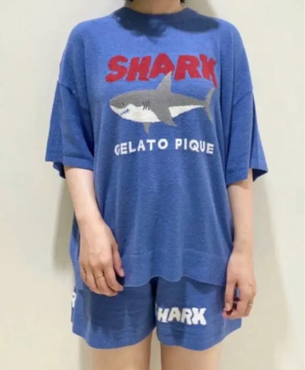 ジェラートピケ　サメ　SHARKジャガードプルオーバー&ショートパンツ