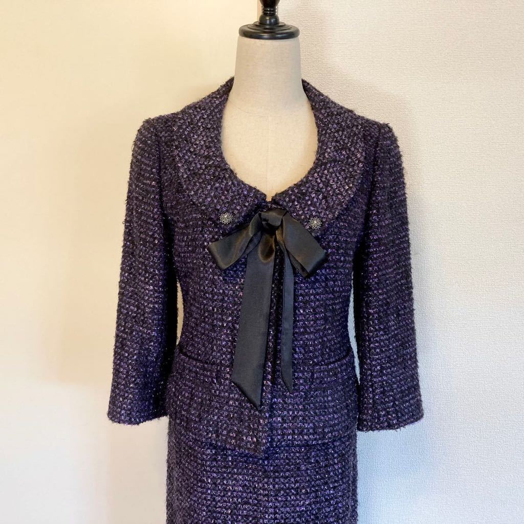 大得価格安】 《極美品》Rene 英国ツイードスーツ ジャケット スカート