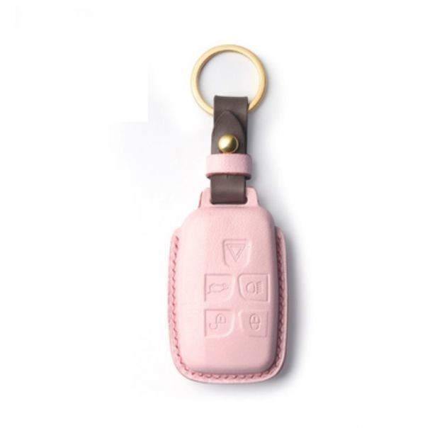 [CRAZY SMITH]JAGUAR Jaguar XE/XF/XJ/F-PACE handmade original leather key case smart key cover ( Sakura color )