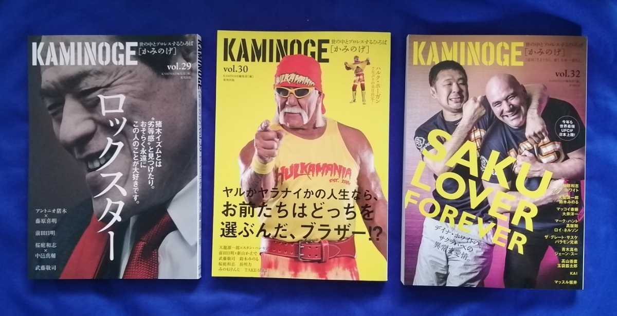 世の中とプロレスする広場「かみのげ」VOL1～4、6～16、18～19、28～30、32～33の22冊セット（東邦出版社）美品　アントニオ猪木　前田日明