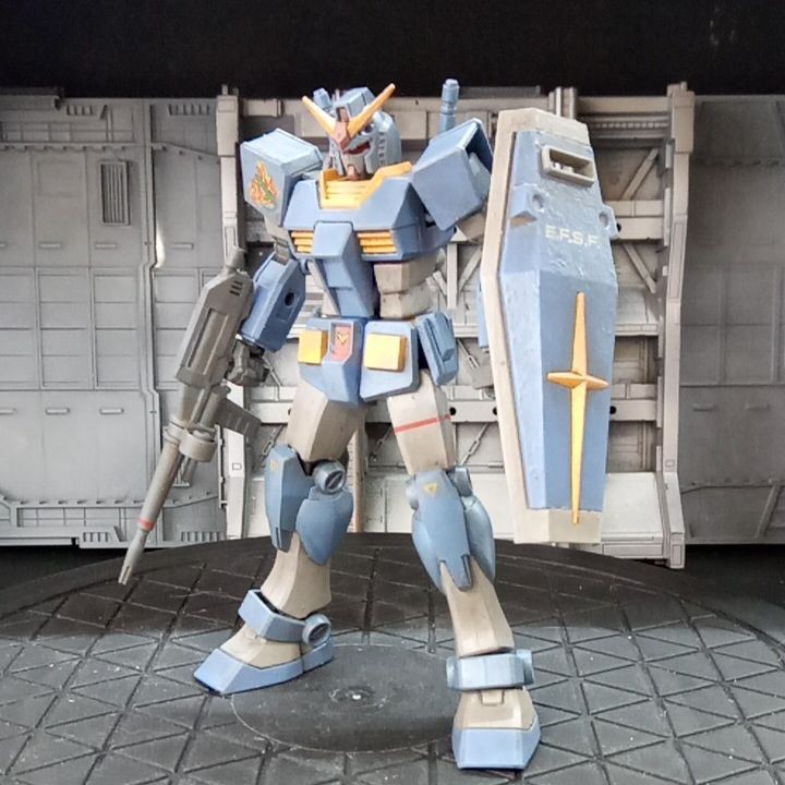 ガンプラ塗装完成品　EGガンダム　青の部隊隊長機カラー汚し仕上げ品。