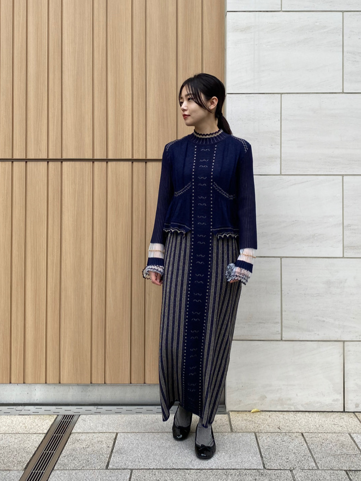 Mame Kurogouchi 定価82 500円 20AW Layered Knitted Dress レイヤード 