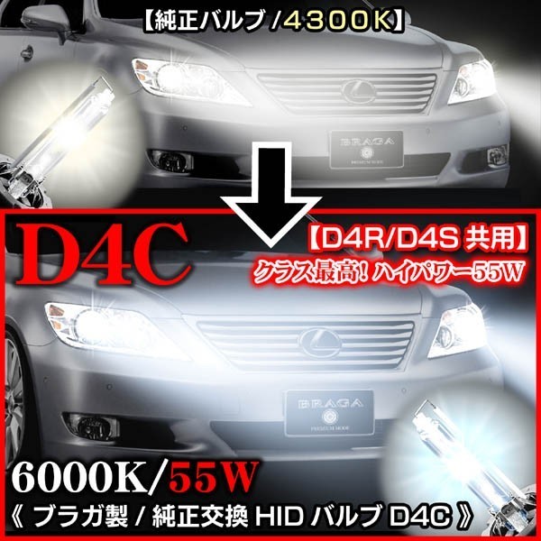 カローラ/フィルダー/アクシオ/シエンタ/55W・6000K/車検対応D4C/D4R・D4S共用/純正交換HIDバルブ_画像3