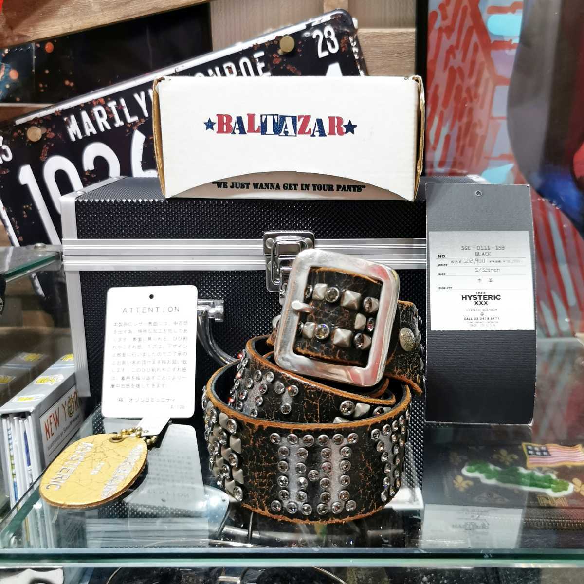 ヒステリックグラマー×バルタザール ロゴスワロスタッズ ベルト 32