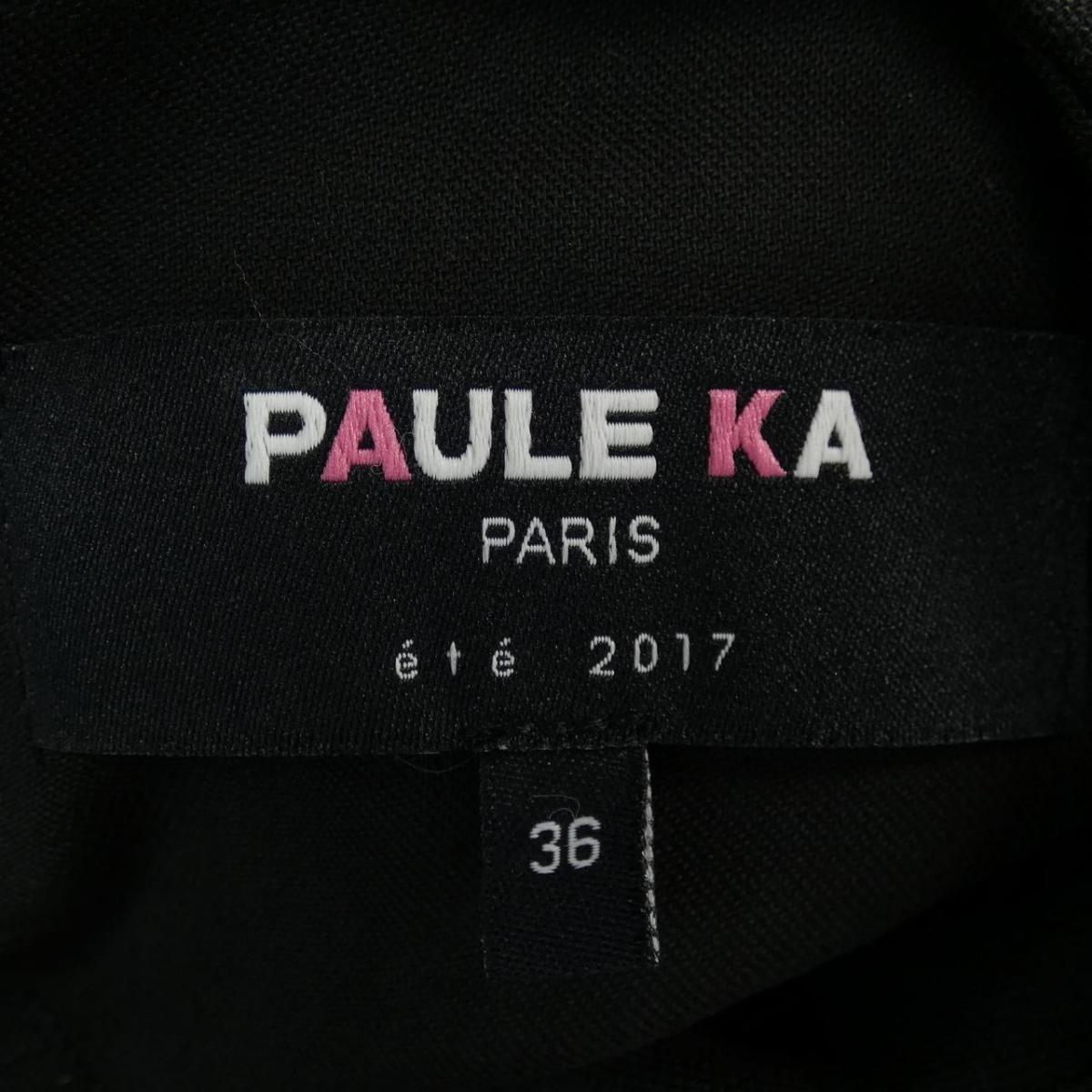 未使用品 ポールカ PAULE レディース ツイード 黒 ノースリーブ ブラック KA M ひざ丈 230314 ウール 白 TW24  ニットワンピース ホワイト