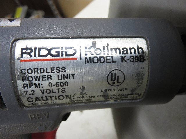 RIDGID/リジッド Kollmann ドレンクリーナー K-39B 排水管洗浄機 管工事・水道工事 ※バッテリー上がり～動作未確認 ハ1137 B3_画像6