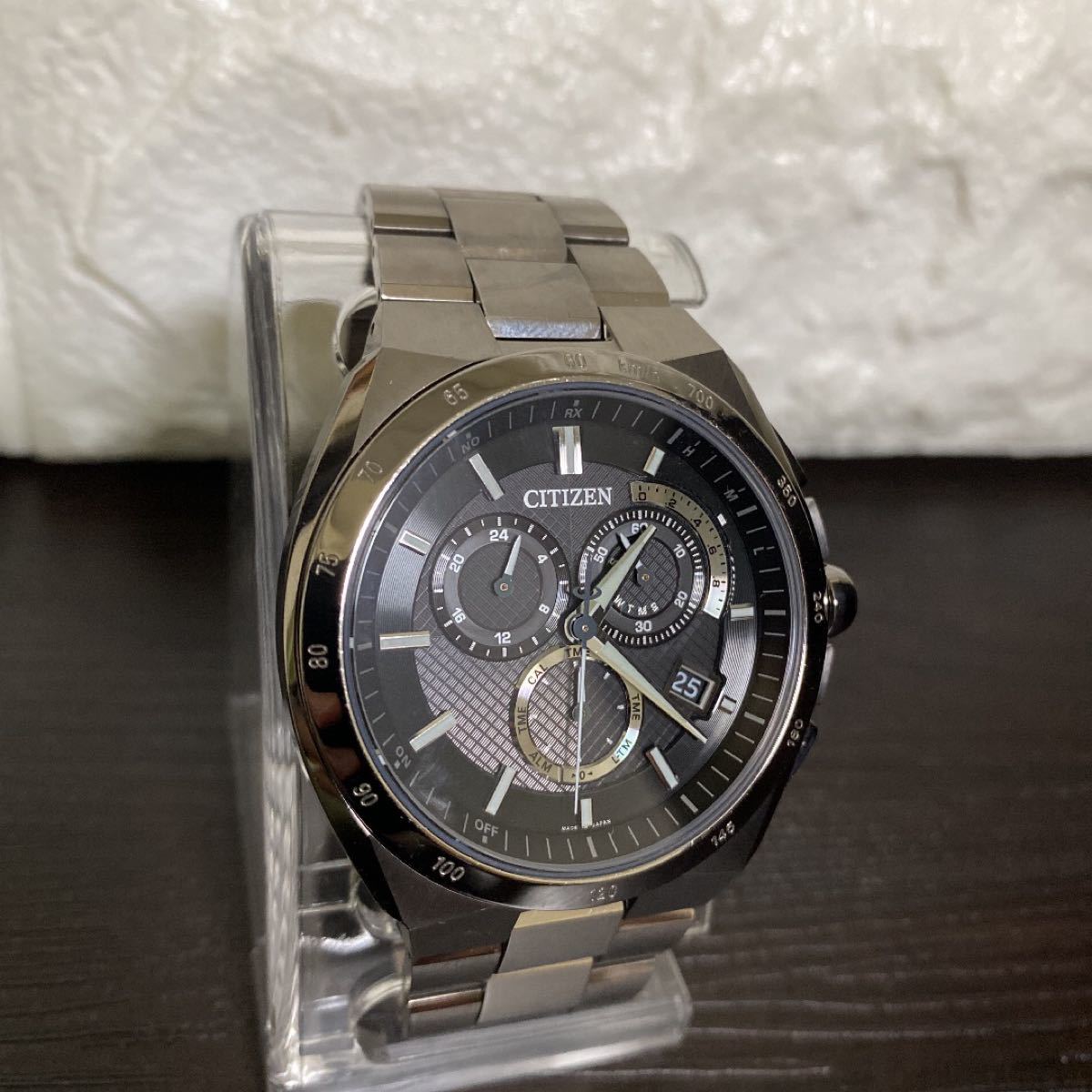 美品】CITIZEN/シチズン アテッサ AT8040 電波ソーラー チタン