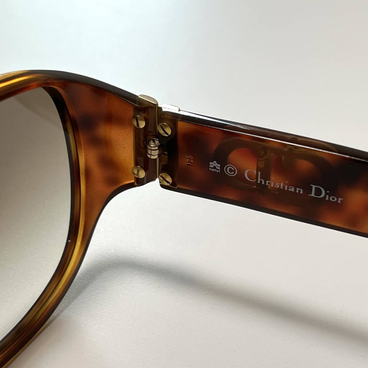 Christian Dior クリスチャン ディオール ヴィンテージ サングラス サイドロゴ CD ゴールド べっ甲柄 ブラウン メンズ