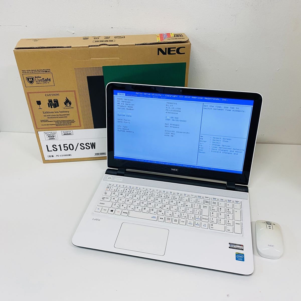 NEC Lavie PC-LS150SSW HDD無し ジャンク i8729 100サイズ発送 HDDは取外してあります。_画像1