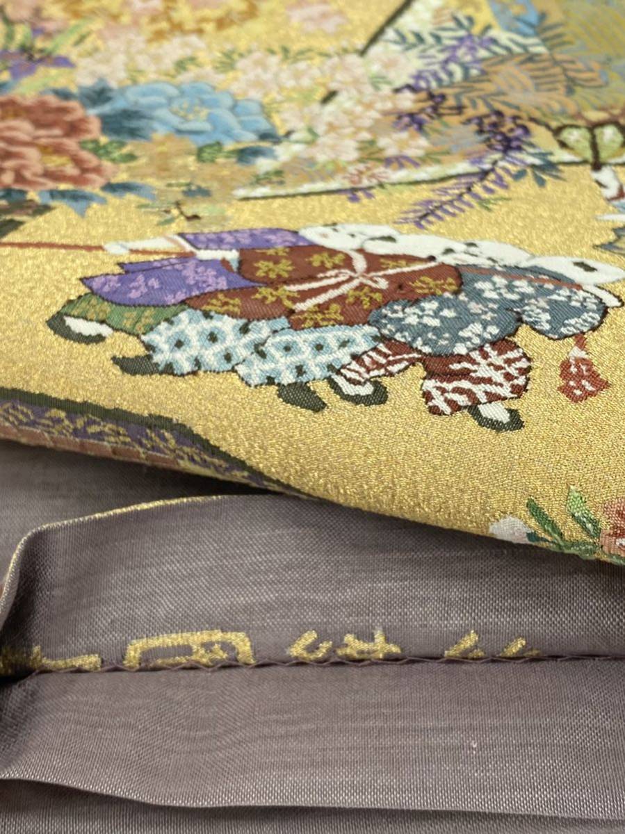 美品 珍品】○手絞り袋帯○お太鼓柄○ 舞花文○ megakem.lk