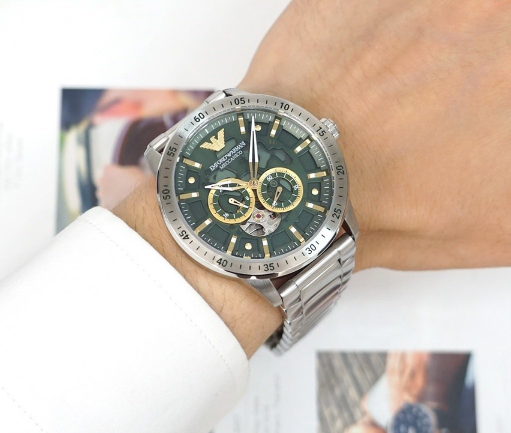 1円新品正規エンポリオアルマーニ 時計 EMPORIO ARMANI メンズ 腕時計 Mario Meccanico AR60052 男性用 メンズ プレゼント マリオ 青色_画像6