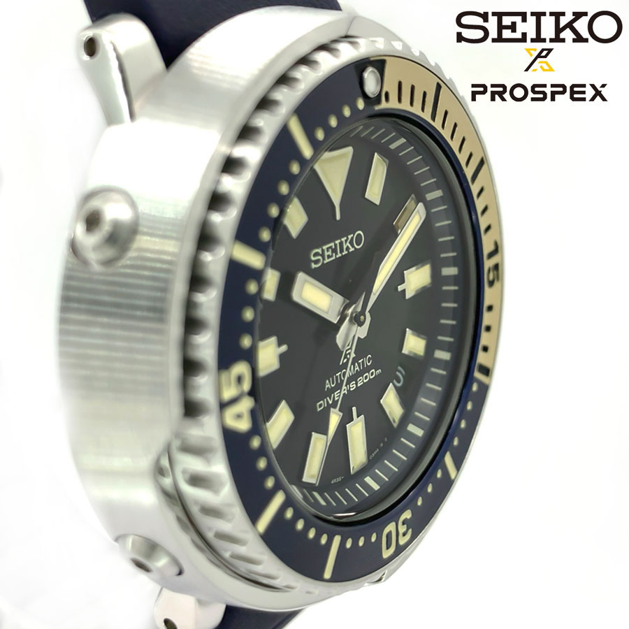 【1円】SEIKOセイコーPROSPEXプロスペックスDIVER'Sダイバーズメンズ自動巻き手巻き腕時計ラウンド200ｍ防水ラバーベルト箱保証書1年間保証_画像4