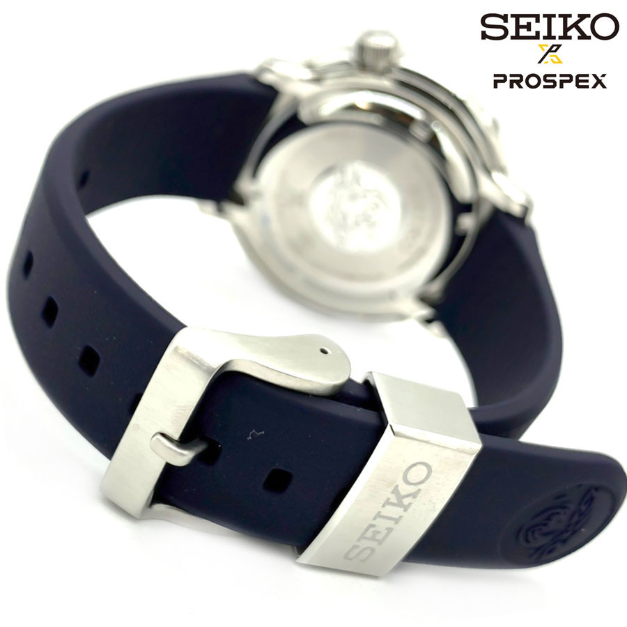 【1円】SEIKOセイコーPROSPEXプロスペックスDIVER'Sダイバーズメンズ自動巻き手巻き腕時計ラウンド200ｍ防水ラバーベルト箱保証書1年間保証_画像6
