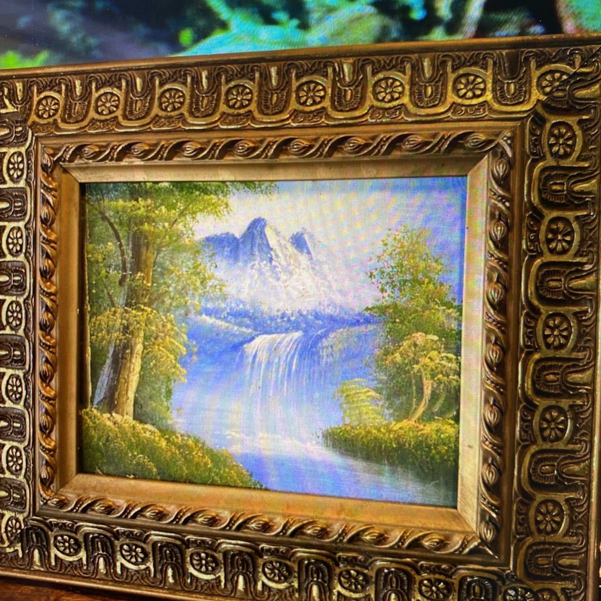 風景画金彩額装肉筆 sib.mr