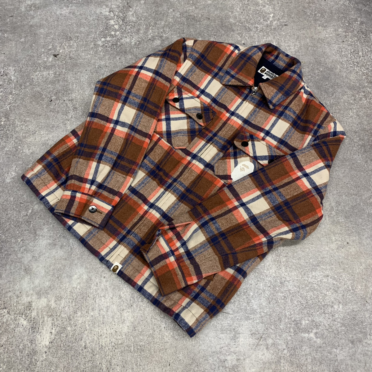 △A BATHING APE ア ベイシング エイプ BAPE CHECK ZIP CPO JACKET