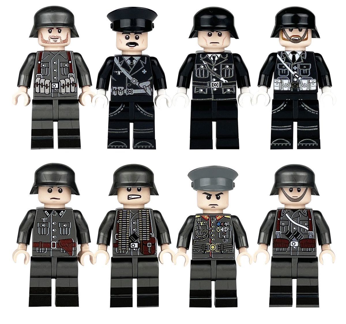 翌日発送 8体セット ドイツ軍　軍人　戦士　ブロック ミニフィグ レゴ LEGO 互換 ミニフィギュア_画像2