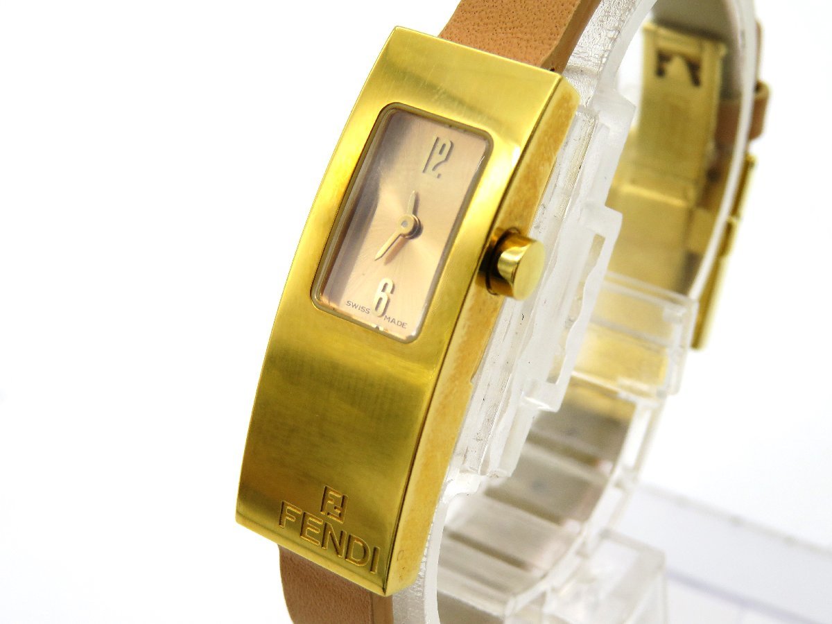 ◆1円◆稼働◆　フェンディ　3300L　　ブロンズ　クオーツ　レディース　腕時計　ケース　6328_画像1