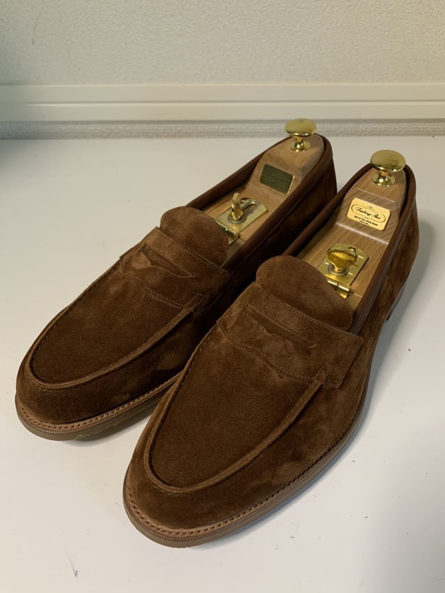 新品 EDWARD GREEN DUKE エドワードグリーン デューク アンラインド ブラウンスエード コーヒースエード 茶 ローファー UK9 27.5cm エドワードグリーン EdwardGreen ローファー 茶色 27.5 cm