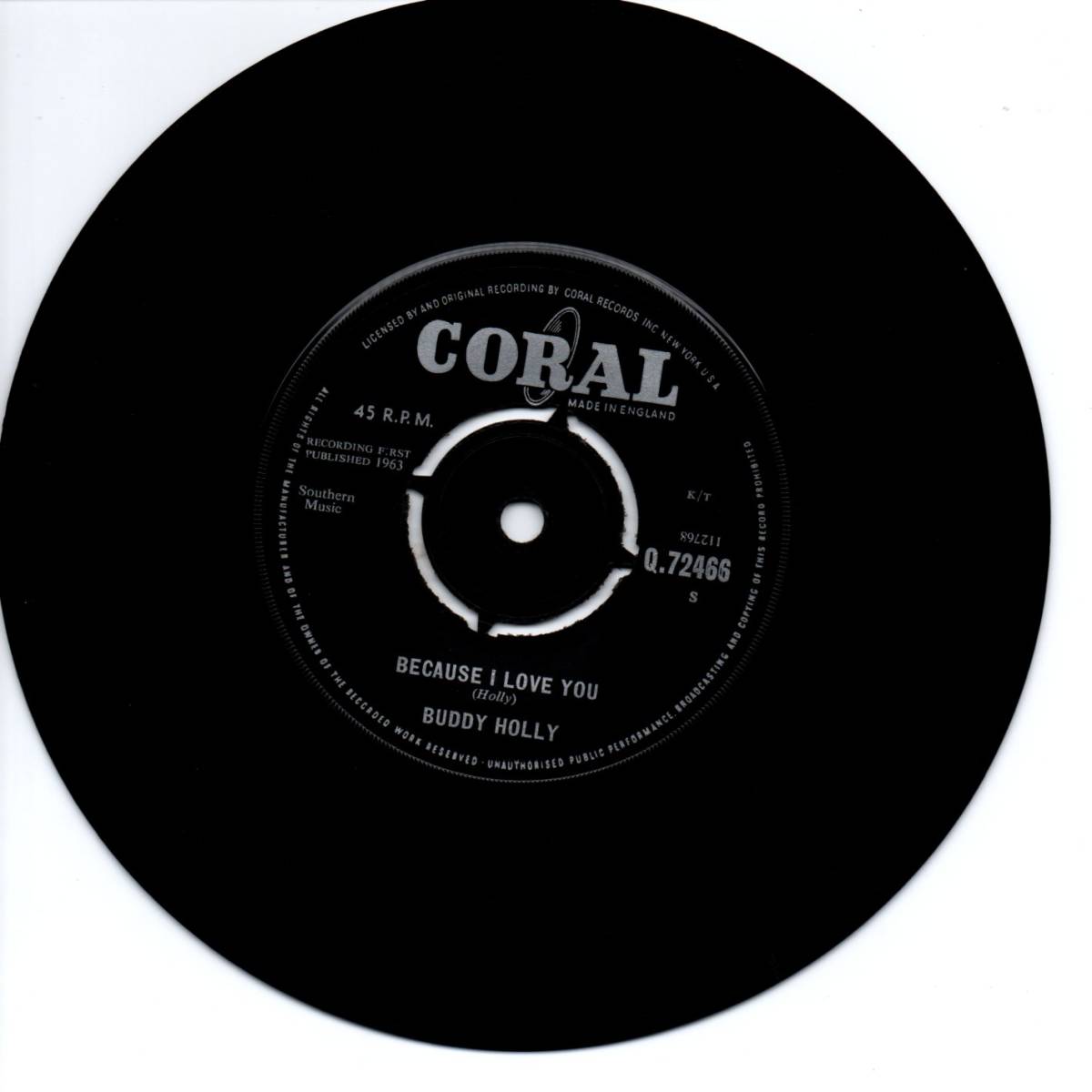 Buddy Holly 「Wishing/ Because I Love You」英国盤EPレコード_画像2