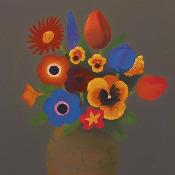 真作】【WISH】小杉小二郎「野の花」シルクスクリーン 6号大 直筆