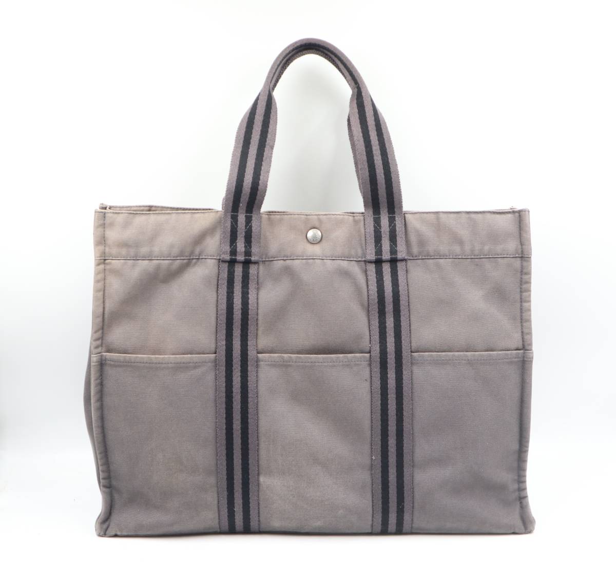 HERMES エルメス フールトゥGM キャンバス トートバッグ グレー系