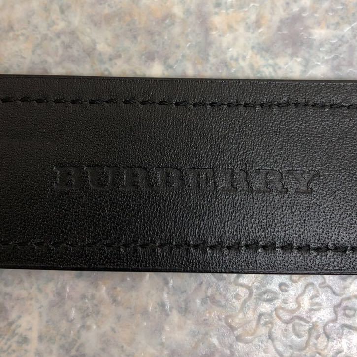 SA-193 正規品 BURBERRY バーバリー バックル レザーベルト メンズ 黒_画像7