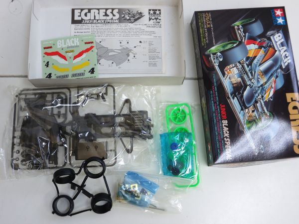 A049-N26-33-37 未組立 TAMIYA タミヤ レーサーミニ四駆 EGRESS イグレスJr. ブラックスペシャル 1/32 5点セット 現状品①_画像3