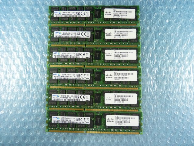 1LSW // 8GB 6 pieces set total 48GB DDR3-1600 PC3L-12800R Registered RDIMM 2Rx4 M393B1K70QB0-YK0 UCS-MR-1X082RY-A//Cisco UCS C220 M3BE taking out 