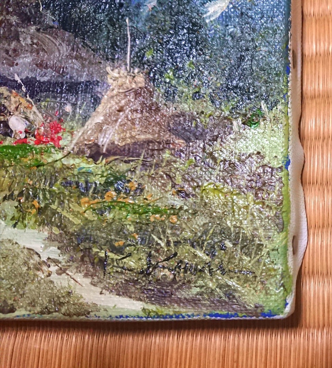 絵画 油絵 駒井敬三郎 風景画 信濃路 SM サムホール おしゃれ 真作