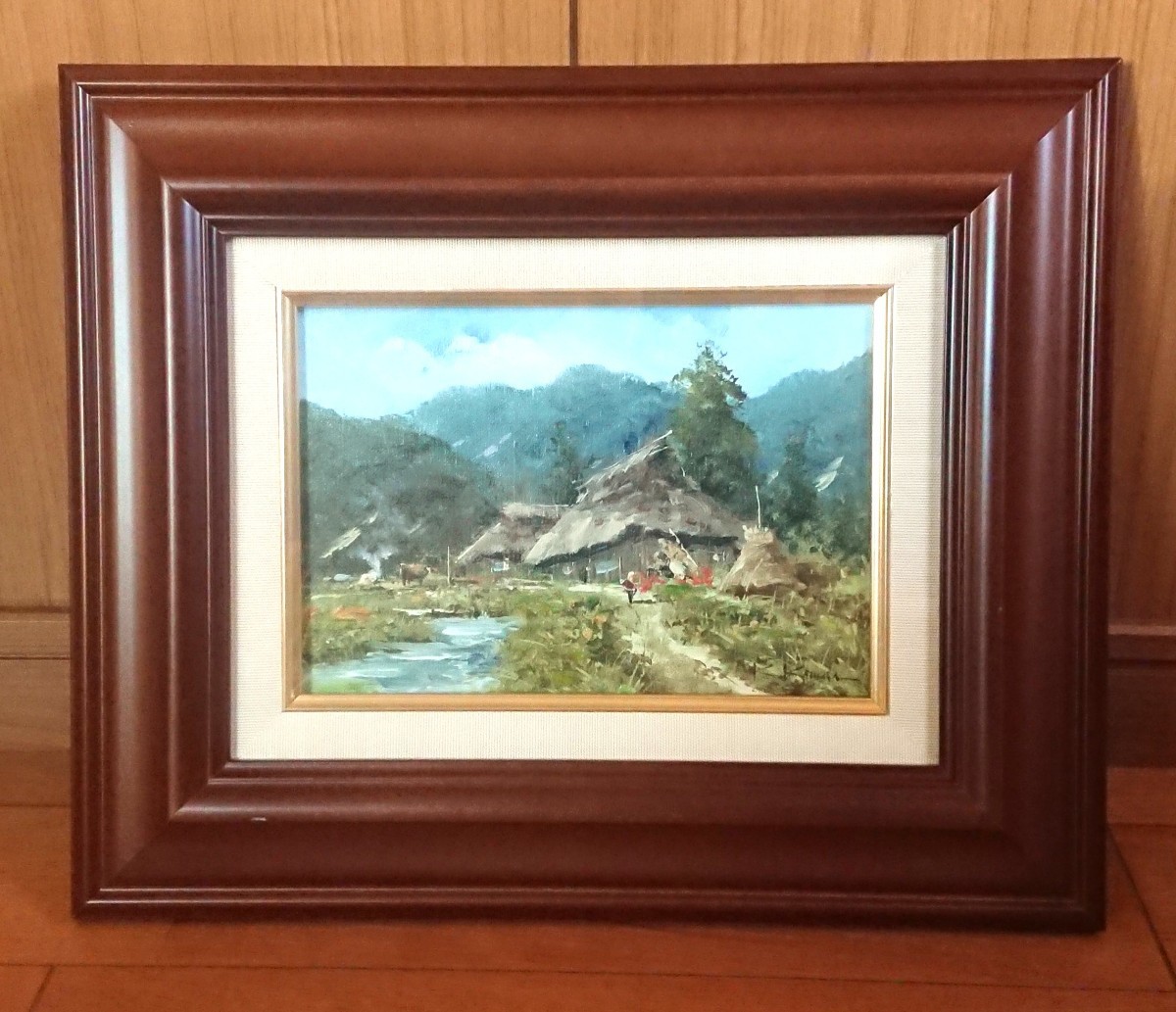 絵画 油絵 駒井敬三郎 風景画 信濃路 SM サムホール おしゃれ 真作