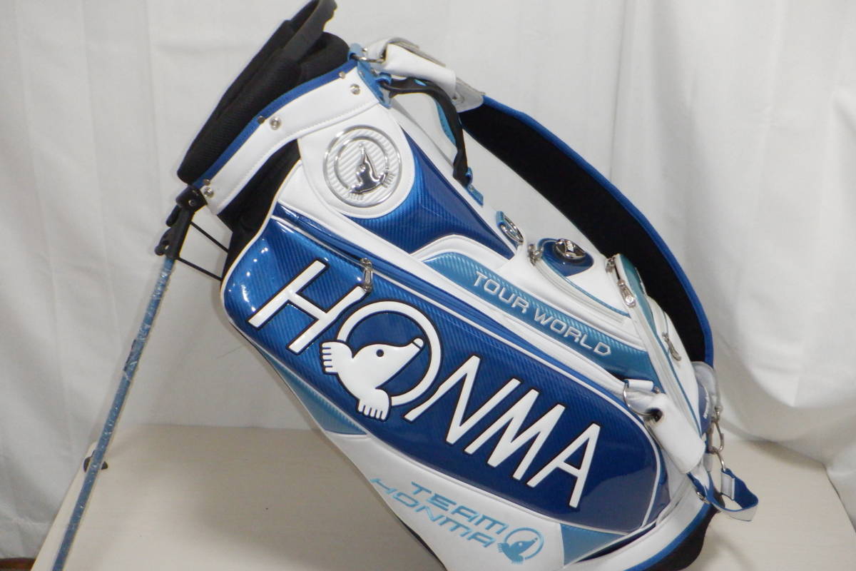 ★中古品★ 超大人気 ★HONMA TOUR WORLD TEAM HONMA 9.5型 3点式 アスリートツアープロモデル スタンド (WHxBLUE)★_画像4