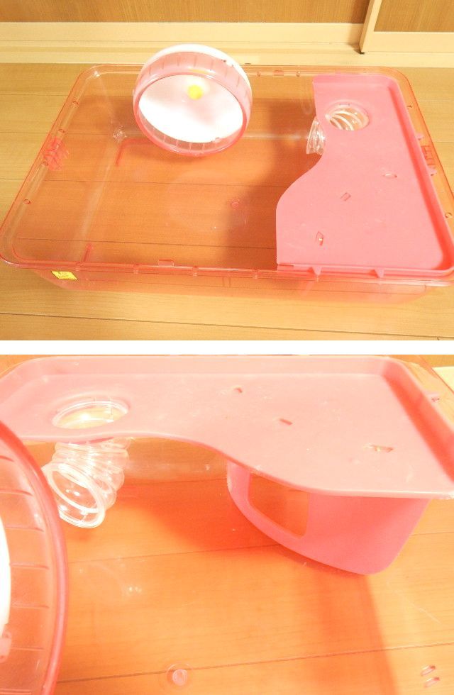 ハムスター 飼育ケージ 三晃商会　SANKO　ルーミィ　ピンク 飼育ケース ケージ ハウス 大き目 透明 幅470×奥行き320×高さ275mm_画像7
