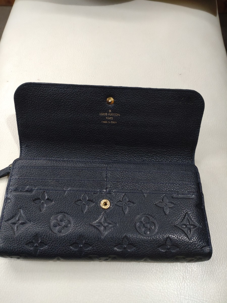 良品 LOUIS VUITTON アンプラント レザー長財布 三つ折り財布 M60294