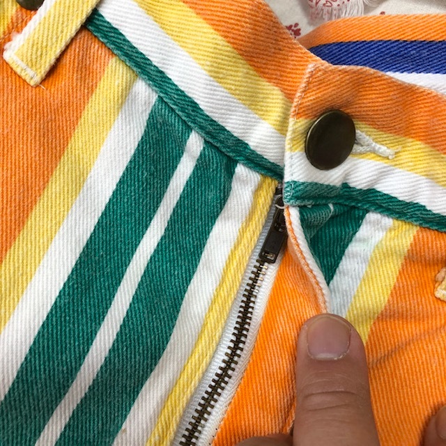 USA古着 80s マルチストライプ カラフルデニムハーフパンツ 5 USA古着 80s マルチストライプ カラフルデニムハーフパンツ 5
